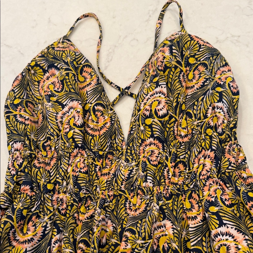 J.Crew NWT Oahu V-neck tiered‎ dress in dandelion swirl Size XS - Picture 5 of 10